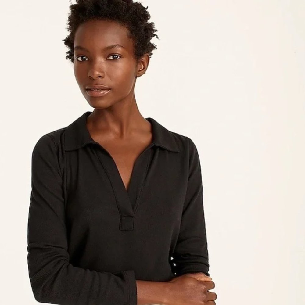 J.Crew 3/4 sleeve ribbed polo